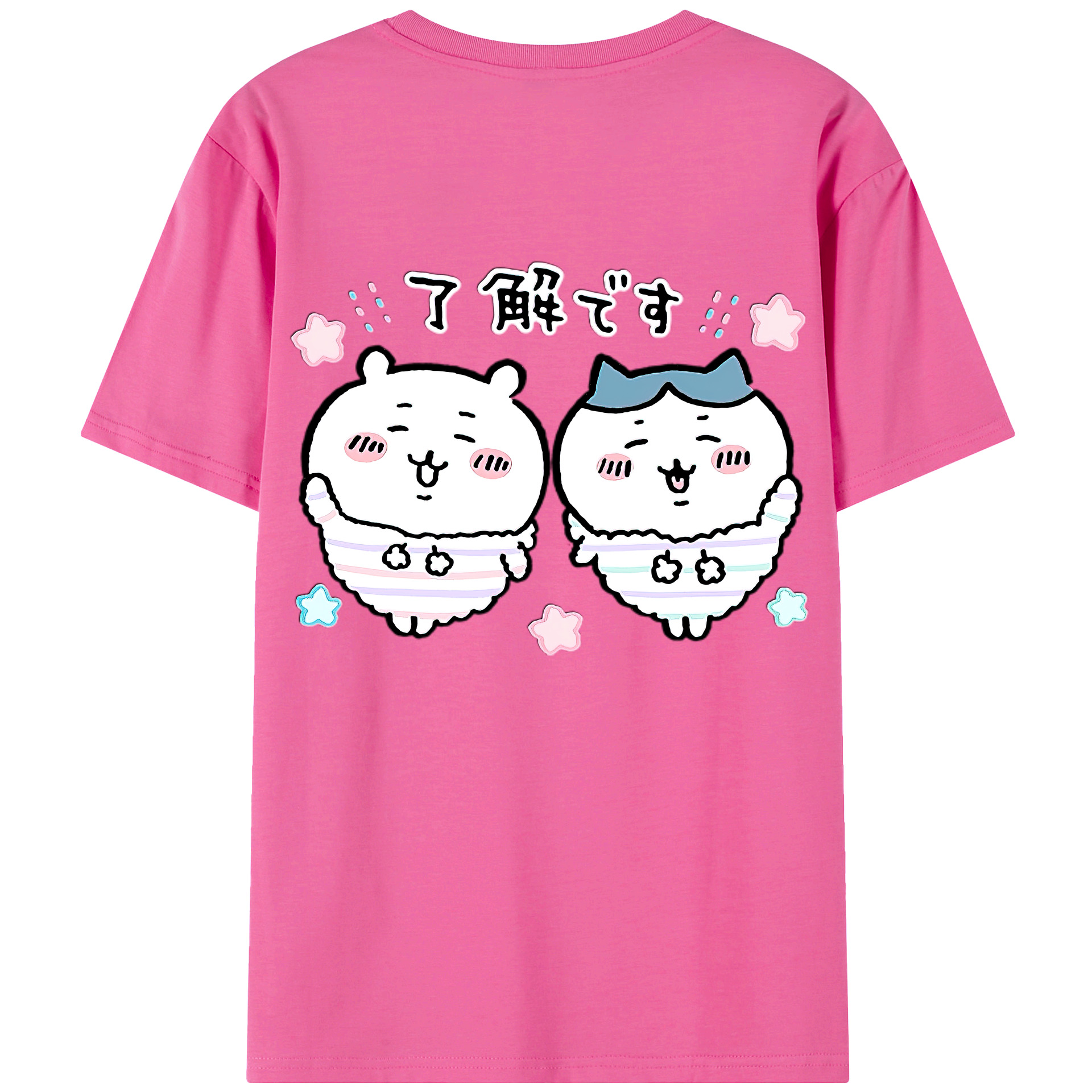 （画像用） ちいかわ ハチワレ Chii-kawa hachiware レディース半袖Tシャツ(バックプリント)
